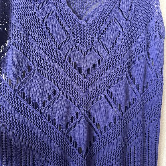 Free People Santorini Fauxchet Sweater Knit Dress Purple Size XL - Picture 5 of 6